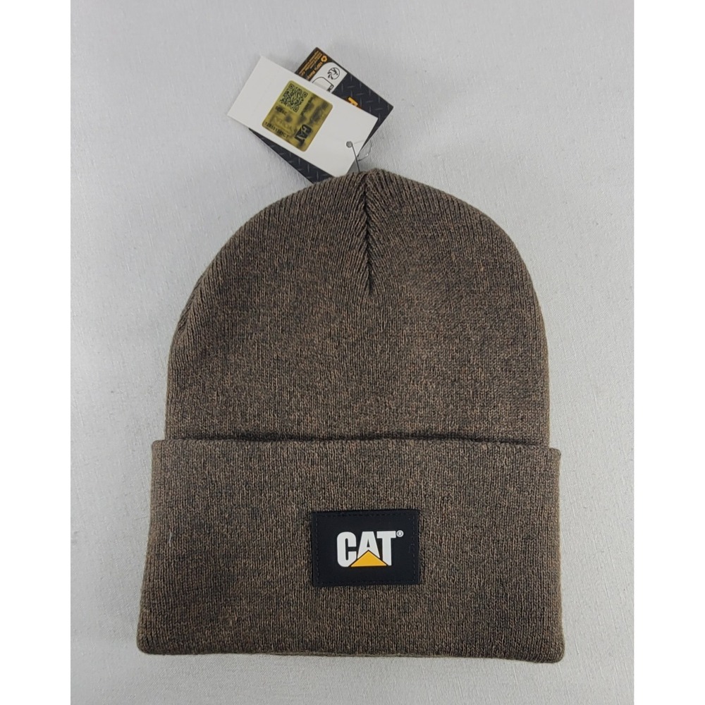 Caterpillar CAT Cuffed Beanie Knit Cap Hat Toboggan NWT Coffee Bean Bronze OSFA